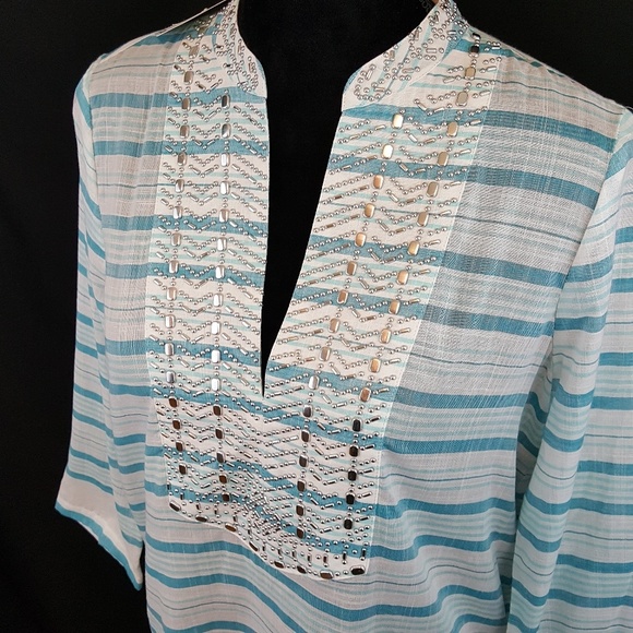 Michael Kors Striped Tunic Top Sz Small - Picture 2 of 8